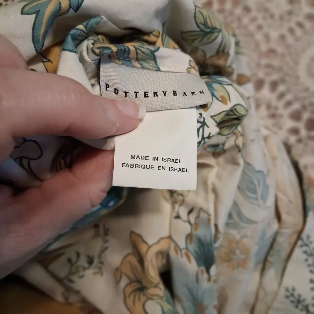 Pottery Barn Duvet cover bedspread twin cotton floral Marie Palampore